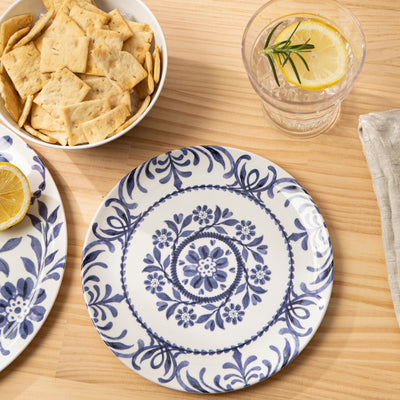 12 pc Outdoor dinnerware set - indigo floral - bzyoo