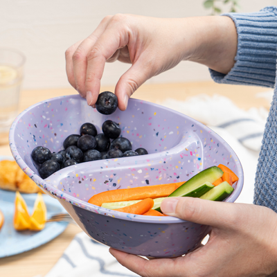 2PC Confetti Divided Serving Dish - Purple