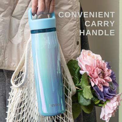 24oz Insulated Water Bottle with Clear Chug Lid - Aurora Iridescent Blue