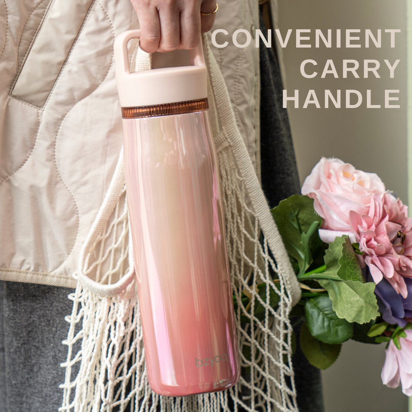 24oz Insulated Water Bottle with Clear Chug Lid - Aurora Iridescent Pink