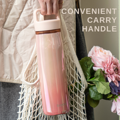 24oz Insulated Water Bottle with Clear Chug Lid - Aurora Iridescent Pink