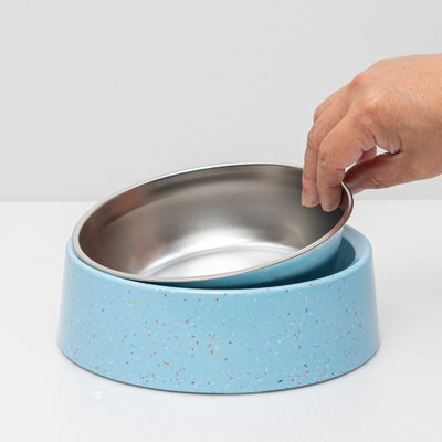 Bzyoo 32oz 4CUP Elevated Dog & Cat Bowl - Blue