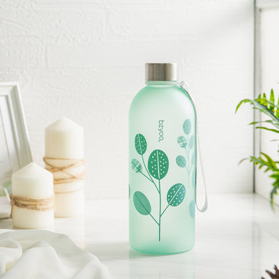 32oz Time Marker Tritan Water Bottle w/ Carrying Strap - Leaf Green