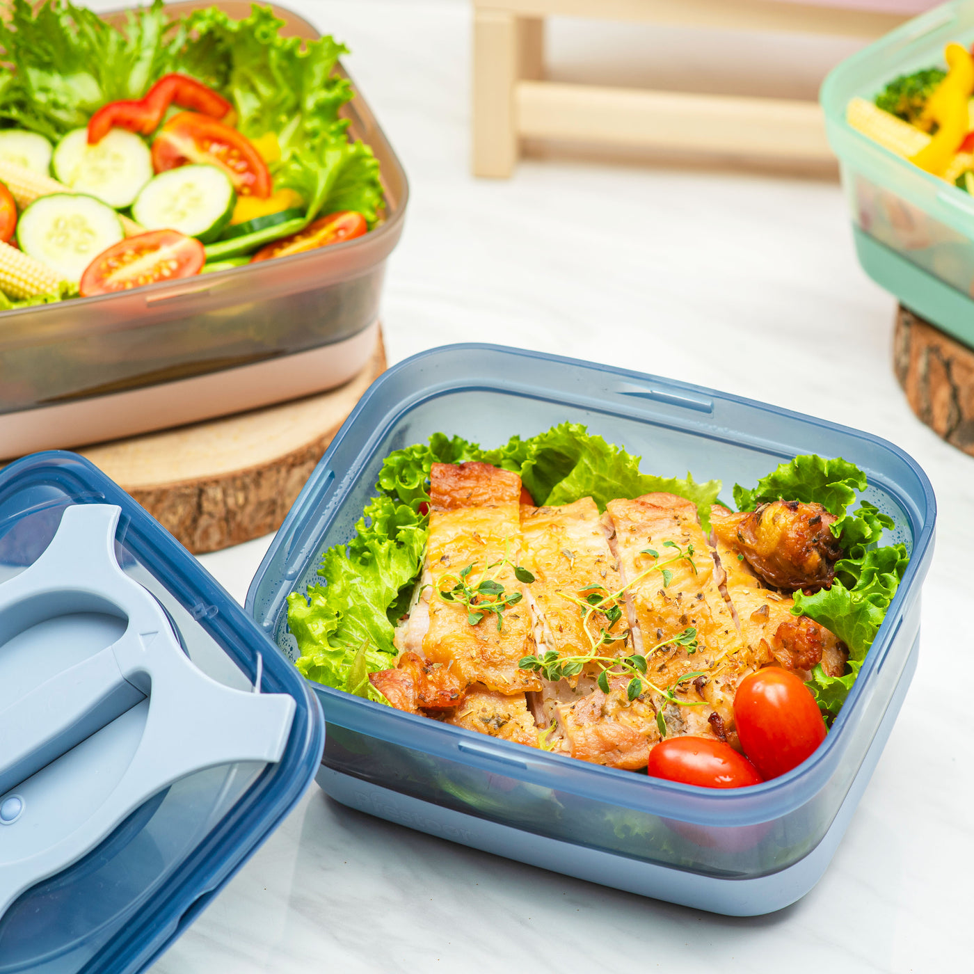 Bzyoo 25.5oz Prestoor Bento Lunch Box - Blue