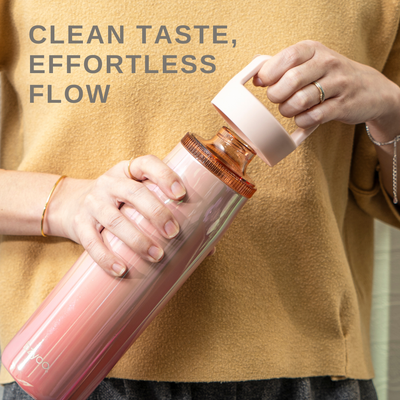 24oz Insulated Water Bottle with Clear Chug Lid - Aurora Iridescent Pink