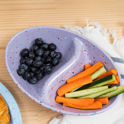 2PC Confetti Divided Serving Dish - Purple