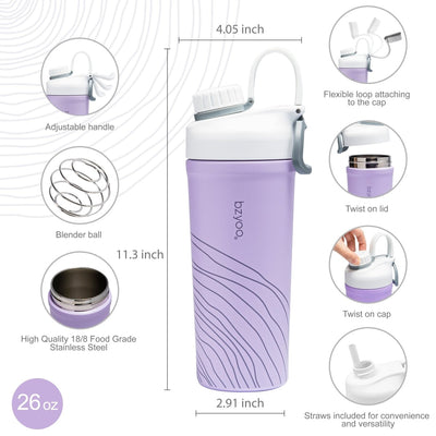 26oz Stainless Steel Double Wall Insulated Tumbler - Organica Purple - bzyoo