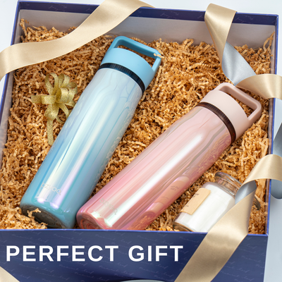 24oz Insulated Water Bottle with Clear Chug Lid - Aurora Iridescent Pink
