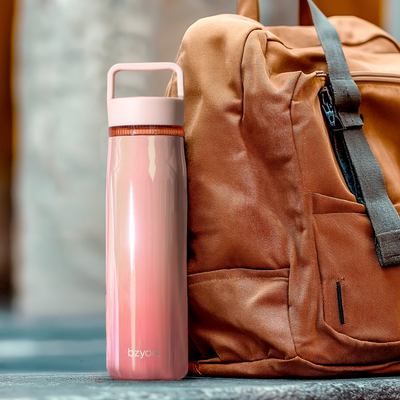 24oz Insulated Water Bottle with Clear Chug Lid - Aurora Iridescent Pink