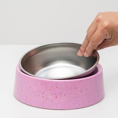 Bzyoo 32oz 4CUP Elevated Dog & Cat Bowl - Pink