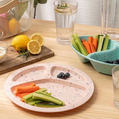 2PK Speckle Divided BBQ Plate - pink - bzyoo