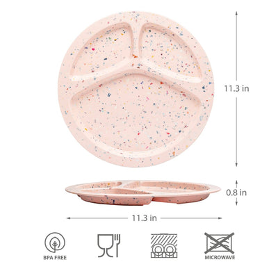 2PK Speckle Divided BBQ Plate - pink - bzyoo