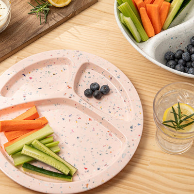 2PK Speckle Divided BBQ Plate - pink - bzyoo