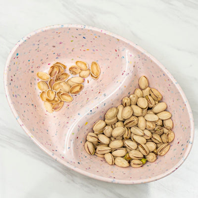 2PK Speckle Divided Serving Dish - pink - bzyoo