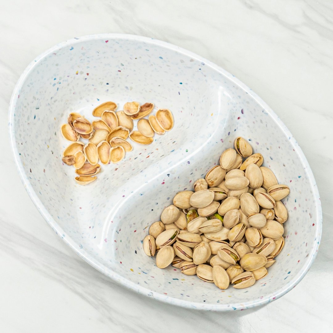 2PK Speckle Divided Serving Dish - white - bzyoo