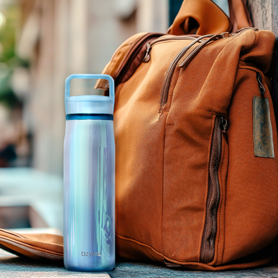 24oz Insulated Water Bottle with Clear Chug Lid - Aurora Iridescent Blue