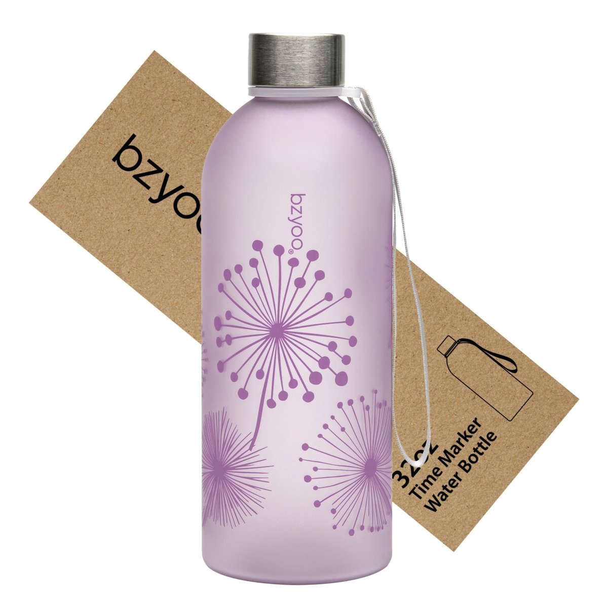 32oz Time Marker Tritan Water Bottle w/ Carrying Strap - Dandelion Purple - bzyoo