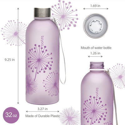 32oz Time Marker Tritan Water Bottle w/ Carrying Strap - Dandelion Purple - bzyoo