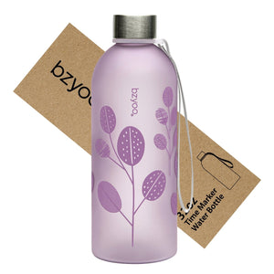 32oz Time Marker Tritan Water Bottle w/ Carrying Strap - Leaf Purple - bzyoo