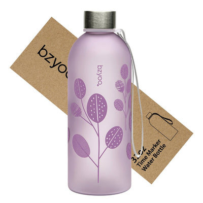 32oz Time Marker Tritan Water Bottle w/ Carrying Strap - Leaf Purple - bzyoo