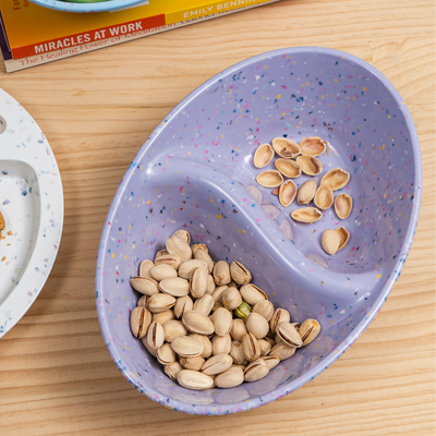 2PC Confetti Divided Serving Dish - Purple