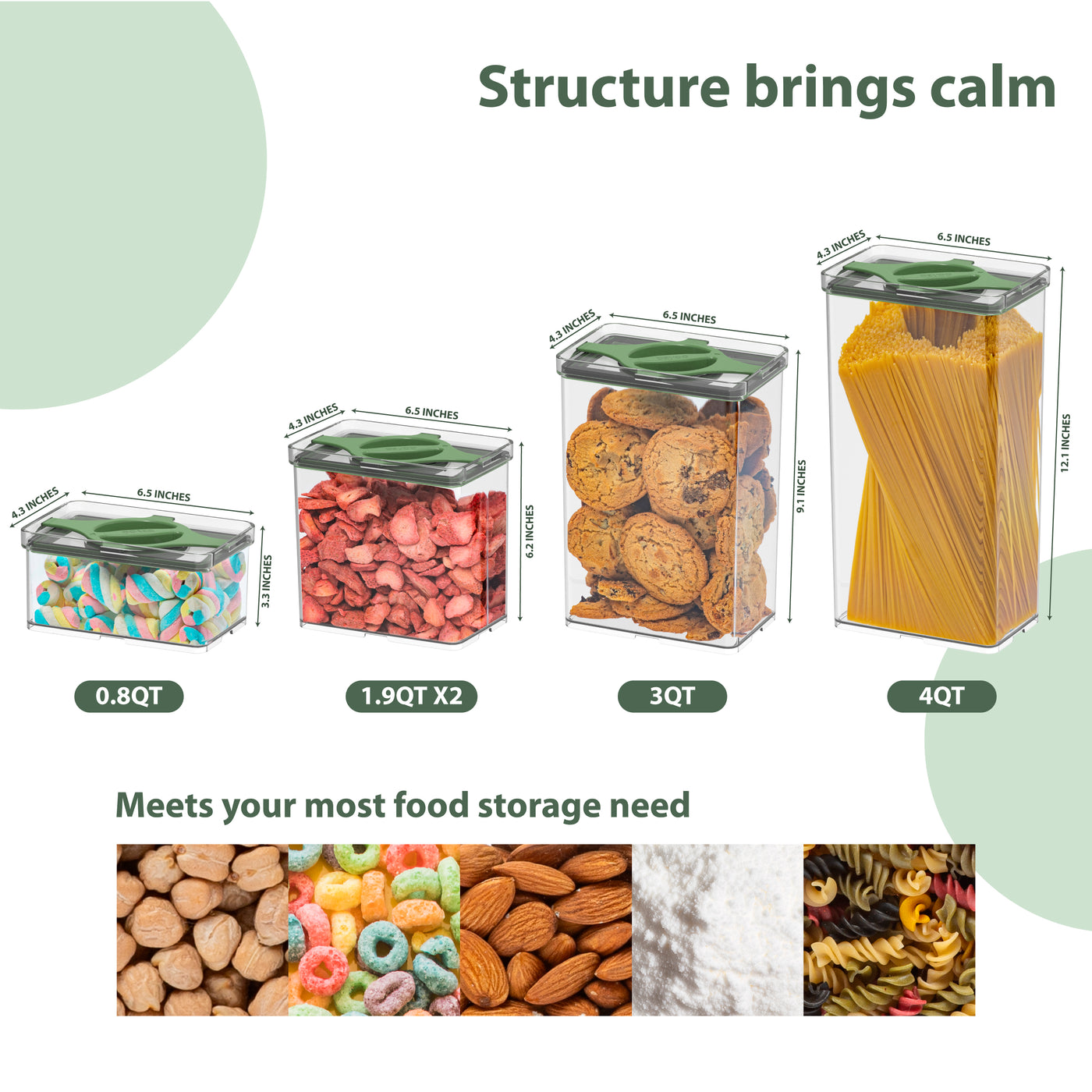 Prestoor 5-Pack SAN Pantry Storage Container Set - Sand | Bzyoo