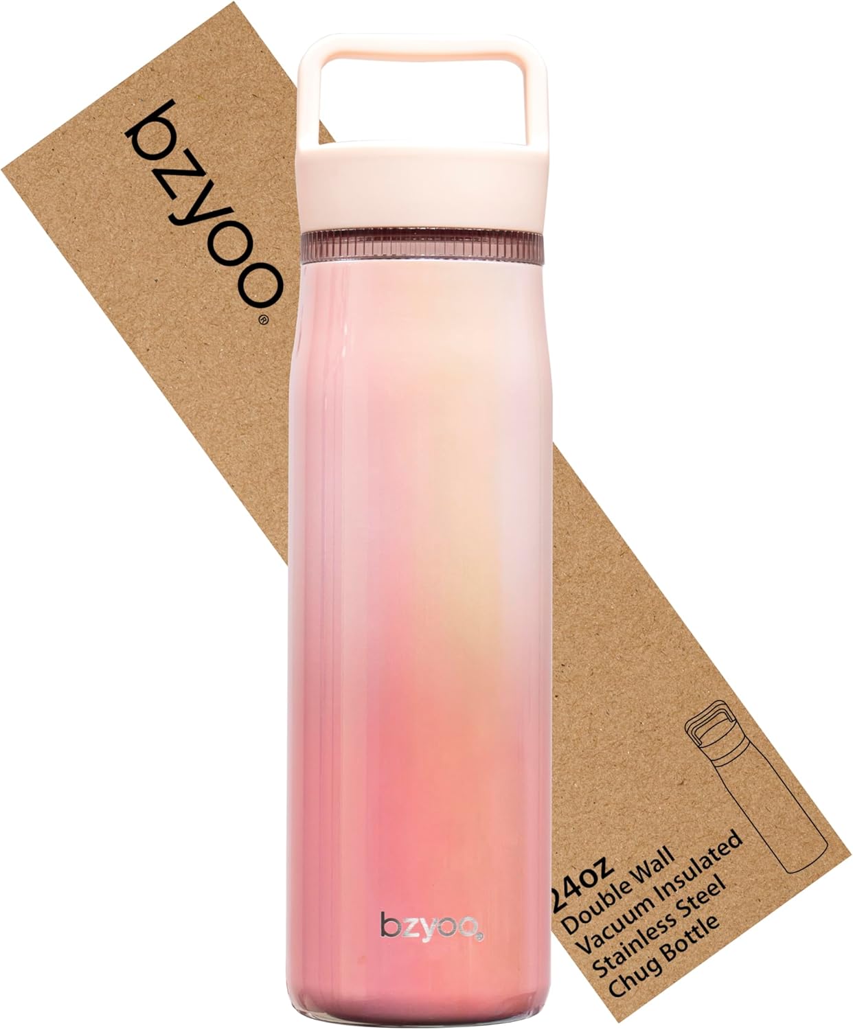 24oz Insulated Water Bottle with Clear Chug Lid - Aurora Iridescent Pink