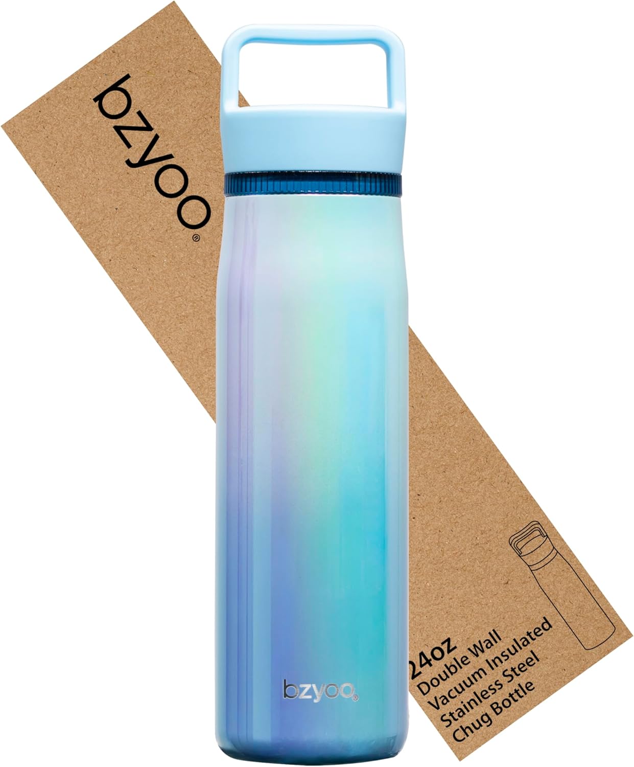 24oz Insulated Water Bottle with Clear Chug Lid - Aurora Iridescent Blue