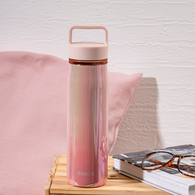 24oz Insulated Water Bottle with Clear Chug Lid - Aurora Iridescent Pink