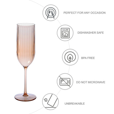 7oz Serenity Champagne Glass Set – 4 Piece - bzyoo