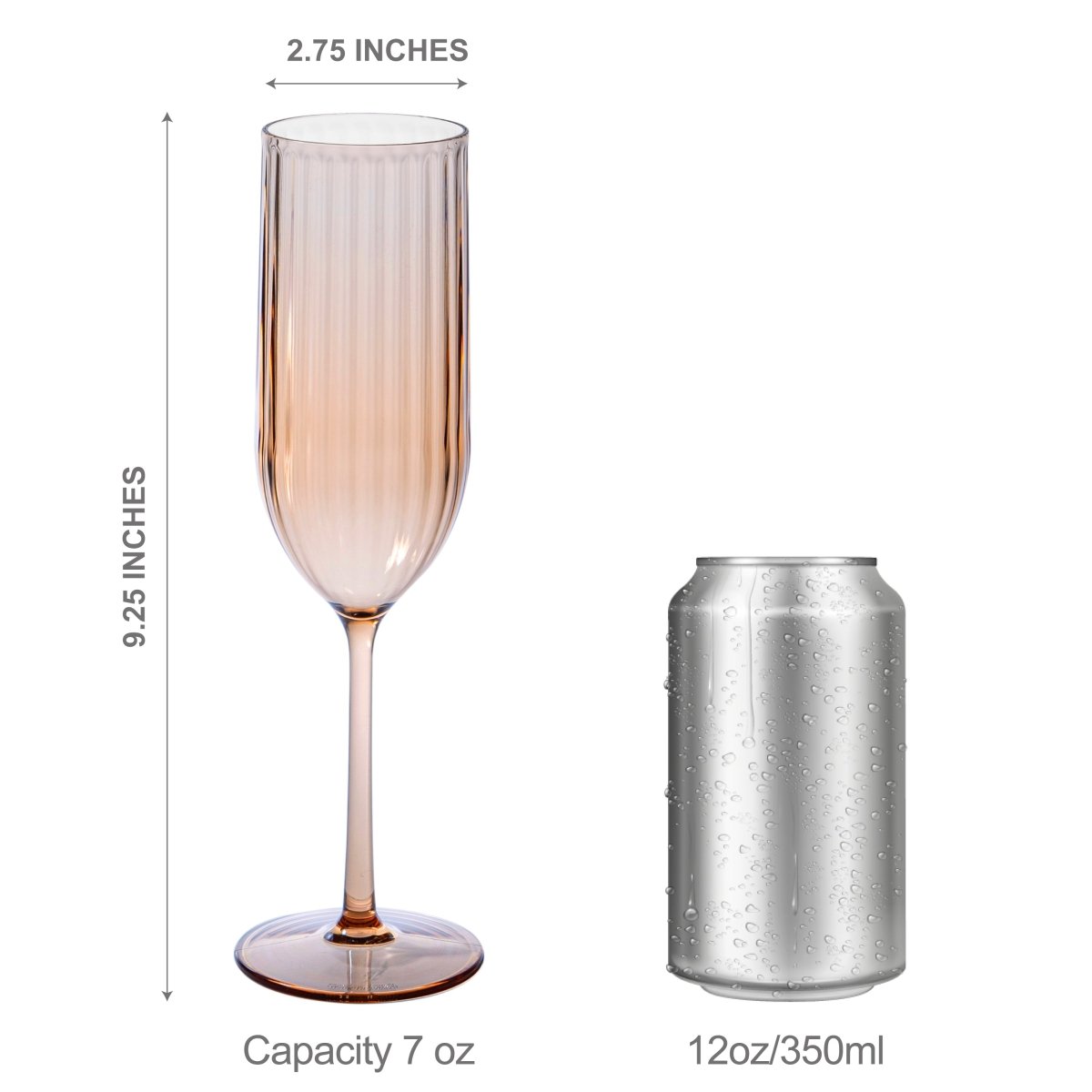 7oz Serenity Champagne Glass Set – 4 Piece - bzyoo