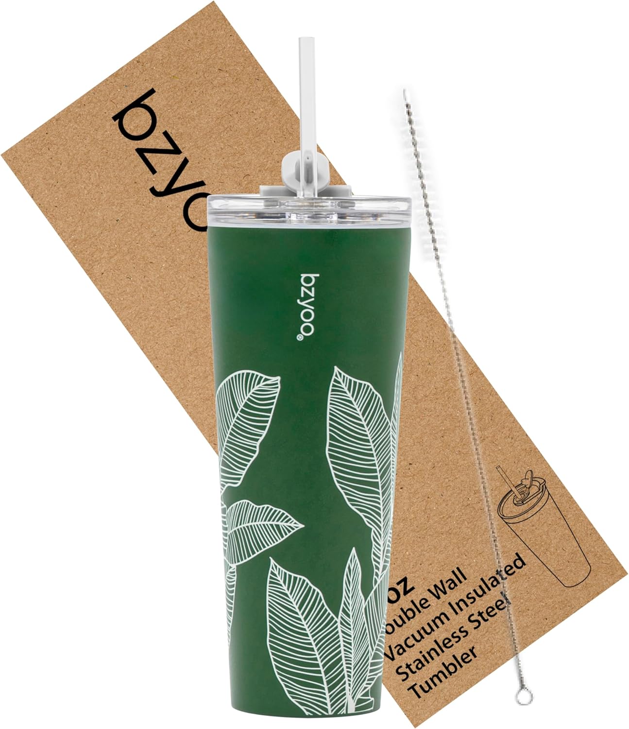 24oz SUP Double Wall Vacuum Insulated Stainless Steel Tumbler w/ Straw Lid - Leaf Green