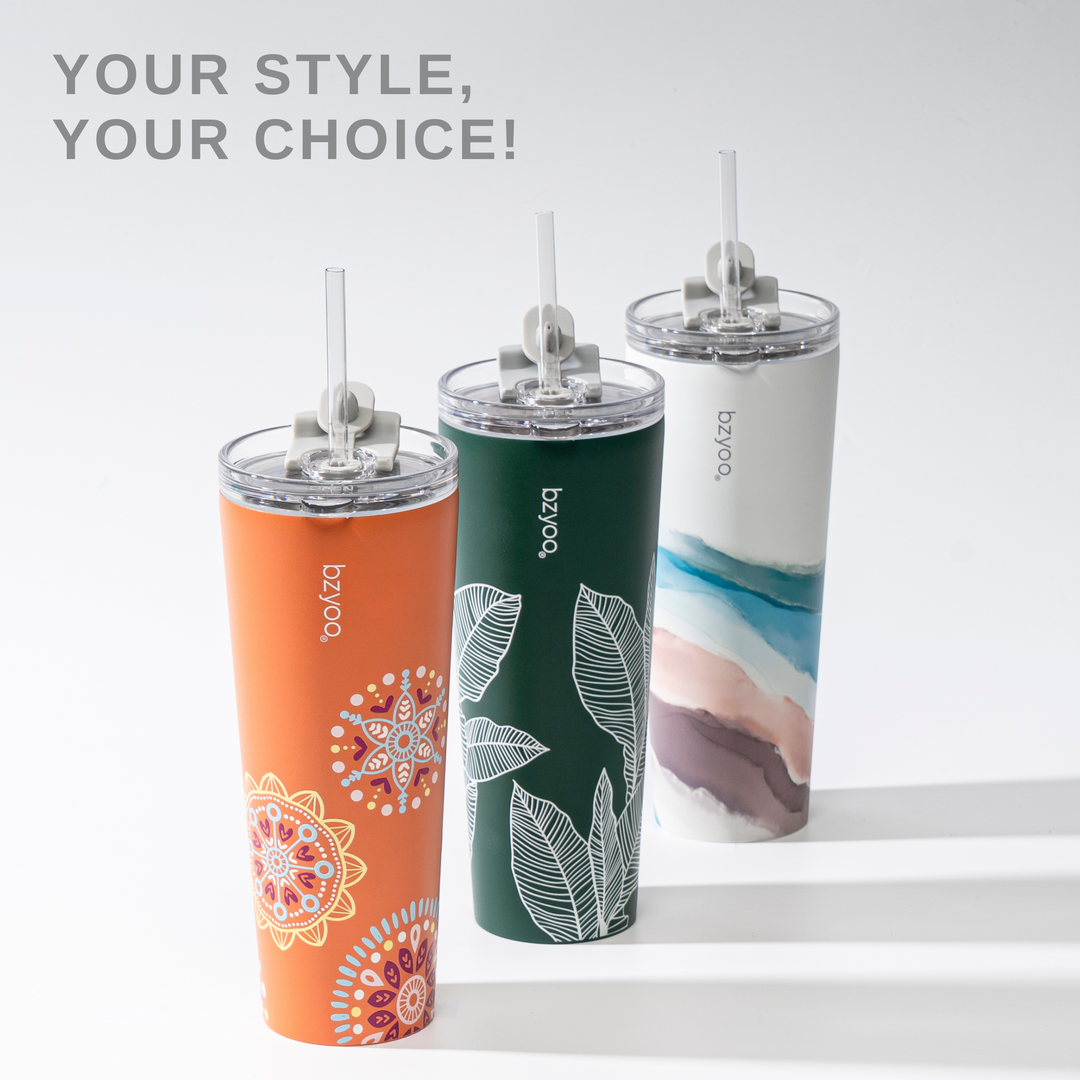 24oz SUP Double Wall Vacuum Insulated Stainless Steel Tumbler w/ Straw