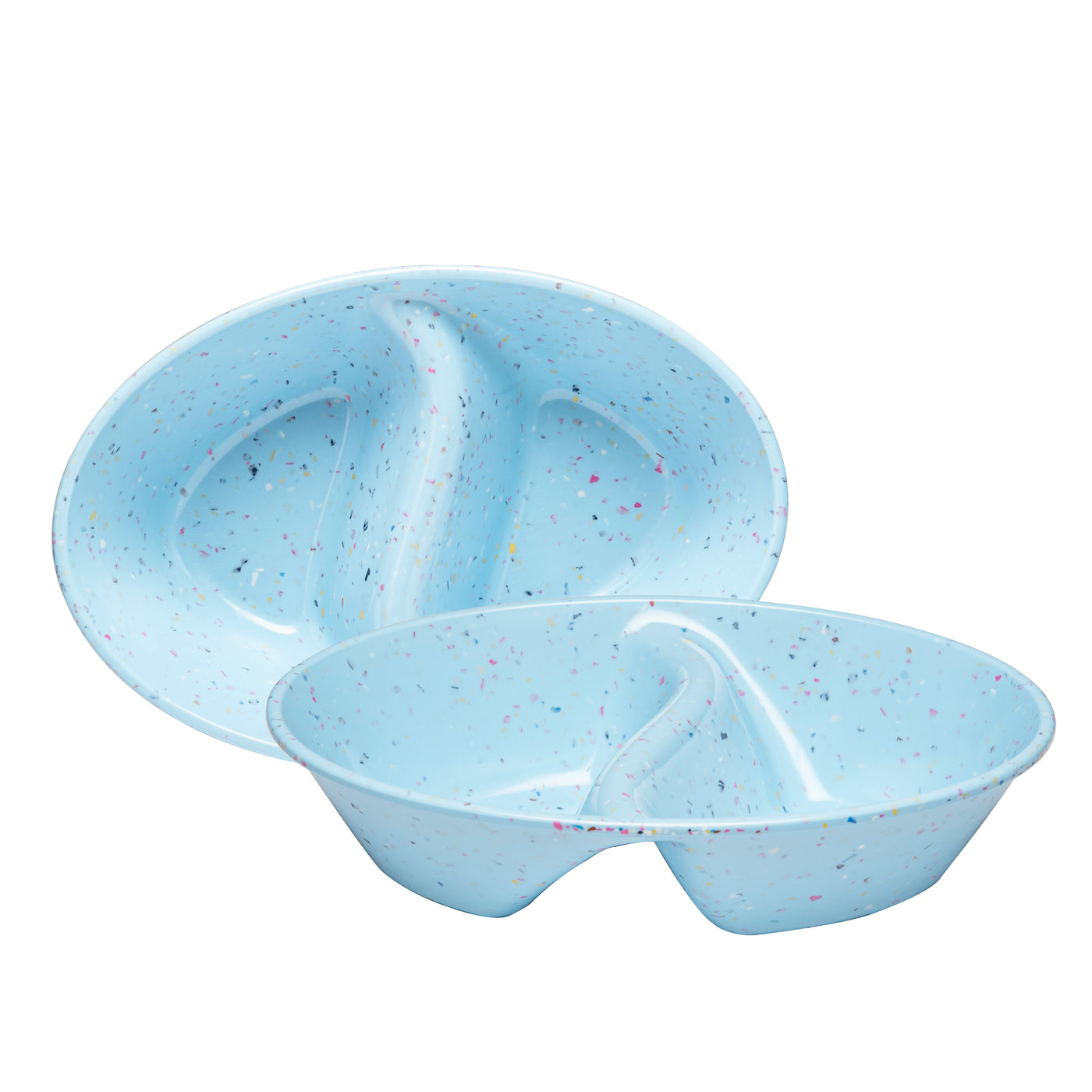 2PC Confetti Divided Serving Dish - Blue