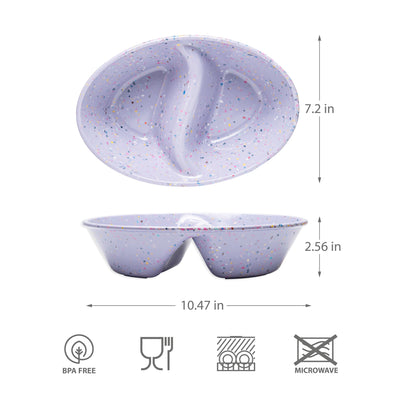 2PC Confetti Divided Serving Dish - Purple