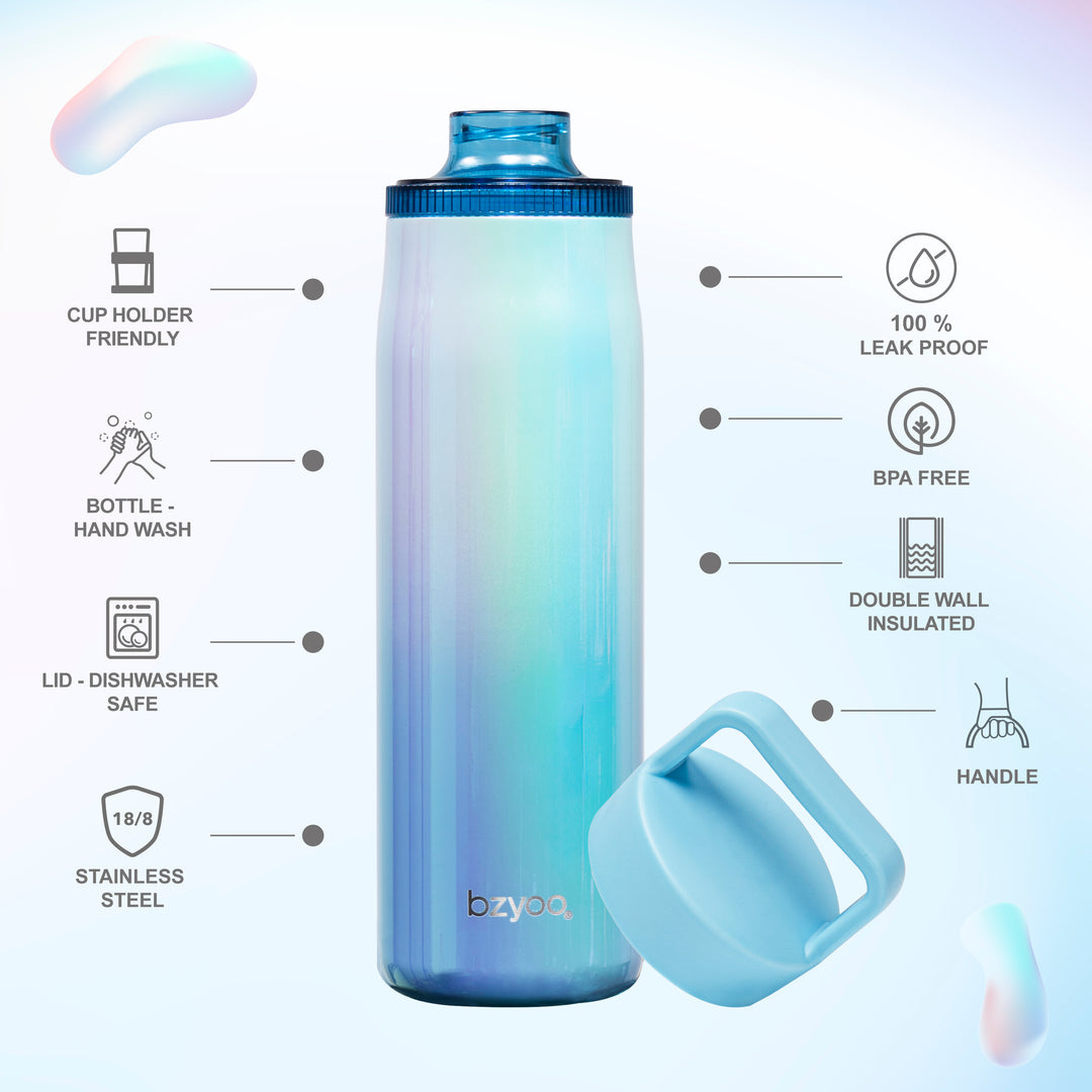 24oz Insulated Water Bottle with Clear Chug Lid - Aurora
