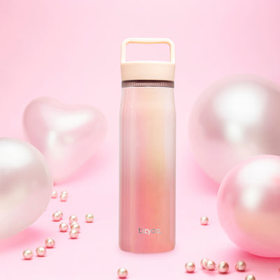 24oz Insulated Water Bottle with Clear Chug Lid - Aurora Iridescent Pink