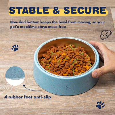 Bzyoo 32oz 4CUP Elevated Dog & Cat Bowl - Blue