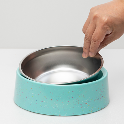Bzyoo 32oz 4CUP Elevated Dog & Cat Bowl - Green