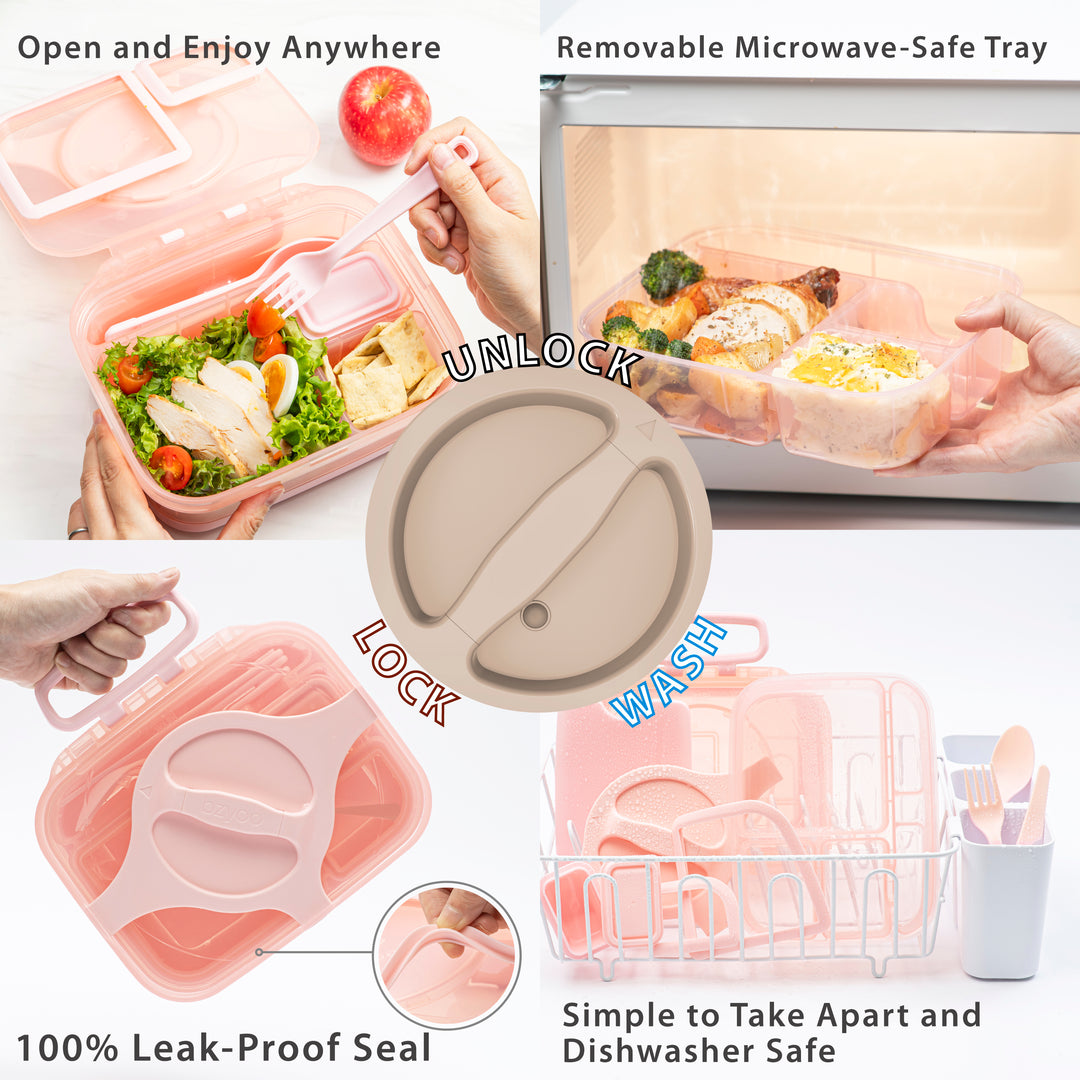 Prestoor 30oz Bento Box with 4 Compartments - Blue | Bzyoo