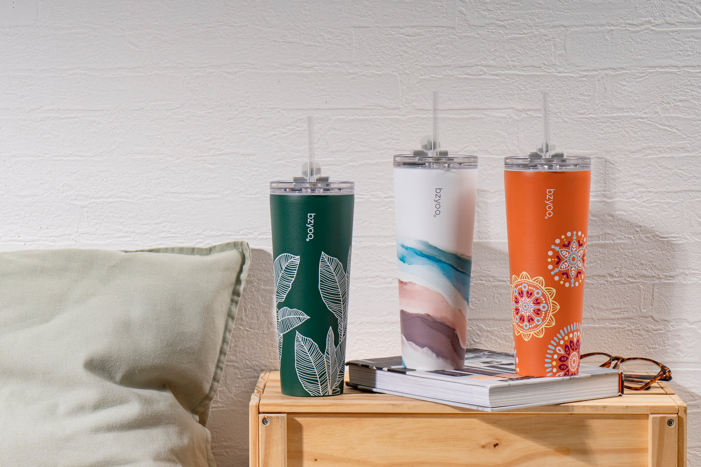 24oz SUP Double Wall Vacuum Insulated Stainless Steel Tumbler w/ Straw Lid - Ink Landscape Colored