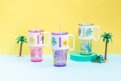 35oz Transparent Straw SipN'Infuse Tumbler Color: Pink