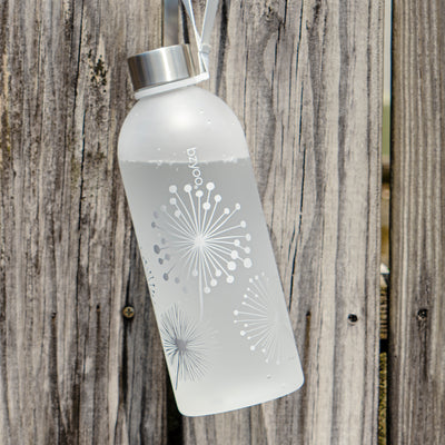 32oz Time Marker Tritan Water Bottle w/ Carrying Strap - Dandelion Silver