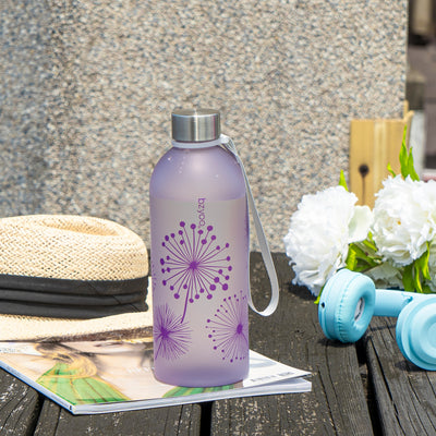 32oz Time Marker Tritan Water Bottle w/ Carrying Strap - Dandelion Purple