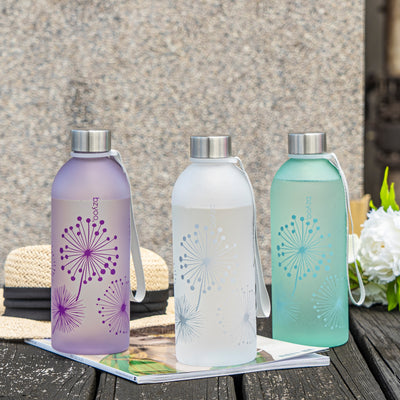 32oz Time Marker Tritan Water Bottle w/ Carrying Strap - Dandelion Purple