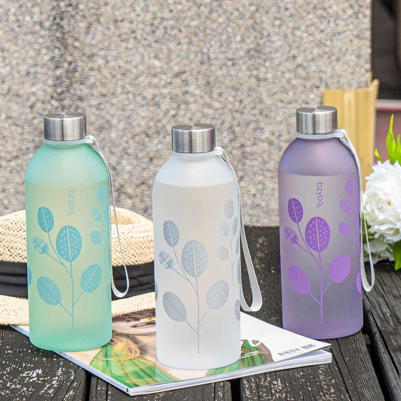 32oz Time Marker Tritan Water Bottle w/ Carrying Strap - Leaf Green