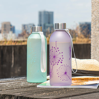 32oz Time Marker Tritan Water Bottle w/ Carrying Strap - Dandelion Purple