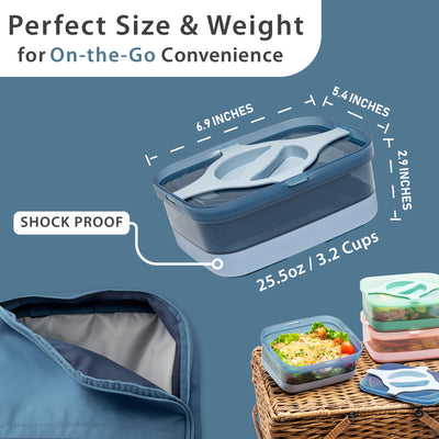 Bzyoo 25.5oz Prestoor Bento Lunch Box - Blue