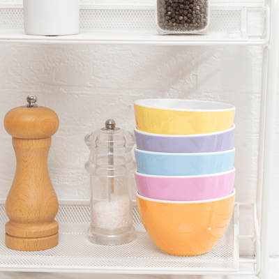 bzyoo Set of 6 Small Bowls, 4.25" 11.8 OZ ColorPop Melamine Bowls - Pastel Color - bzyoo