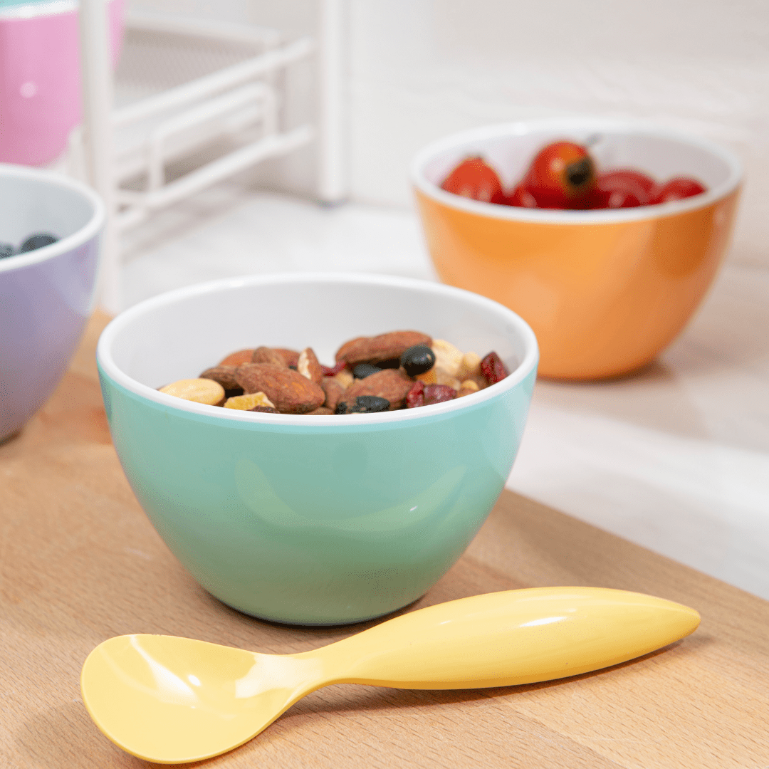bzyoo Set of 6 Small Bowls, 4.25" 11.8 OZ ColorPop Melamine Bowls - Pastel Color - bzyoo